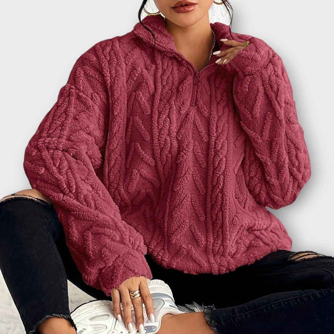 Fiona | Braided Zip-Up Pullover