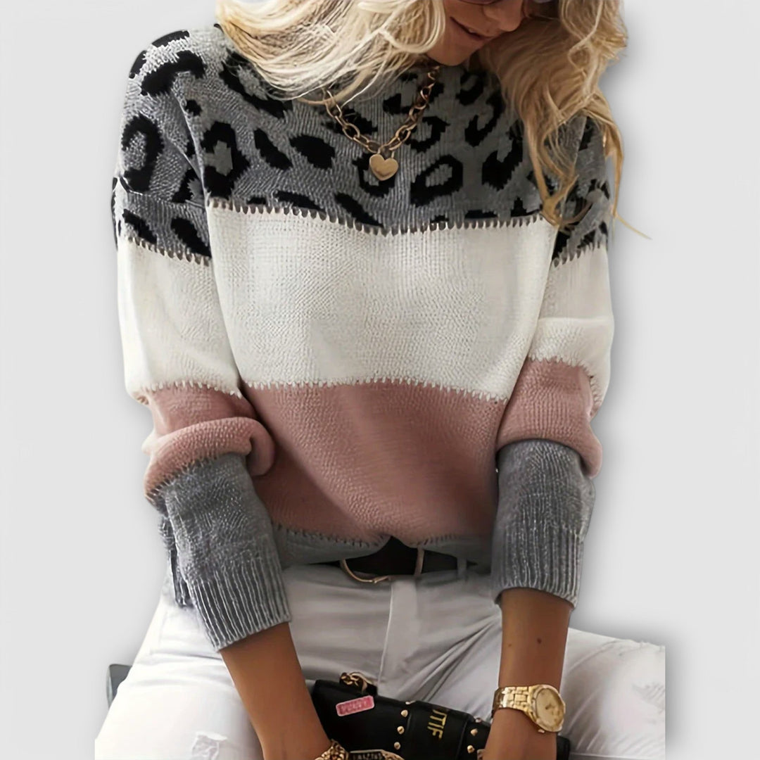 Ivy | Leopard Accent Sweater