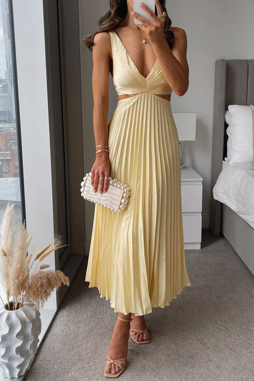 Sarai | Trendy V-Neck Solid Color Maxi Dress