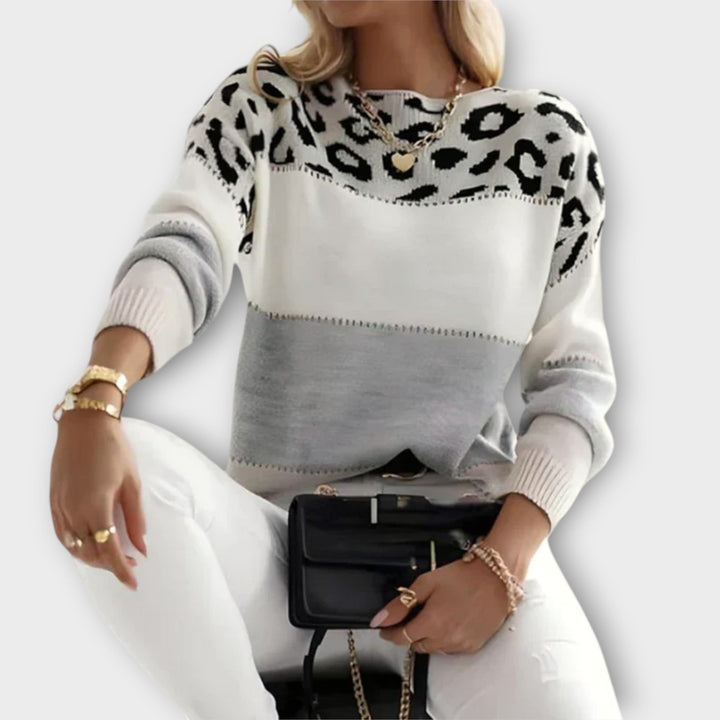 Ivy | Leopard Accent Sweater