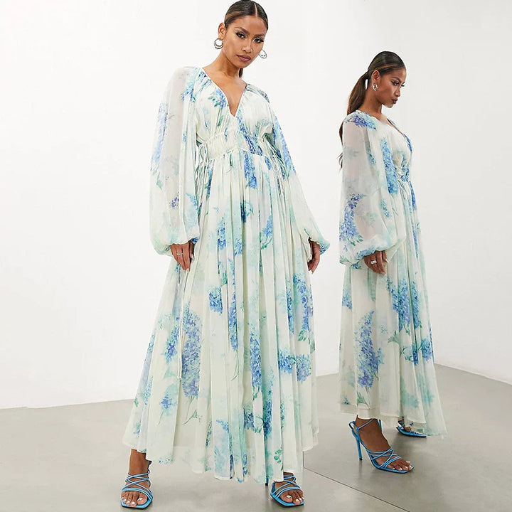 Nora | Blue Ocean Maxi Dress