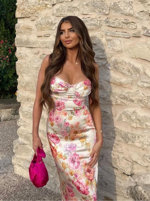 Selene | Charming Spaghetti Strap Floral Dress