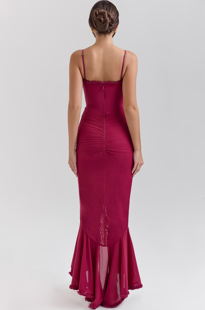 Fauna | Ruched Ruffle Dovetail Party Dress