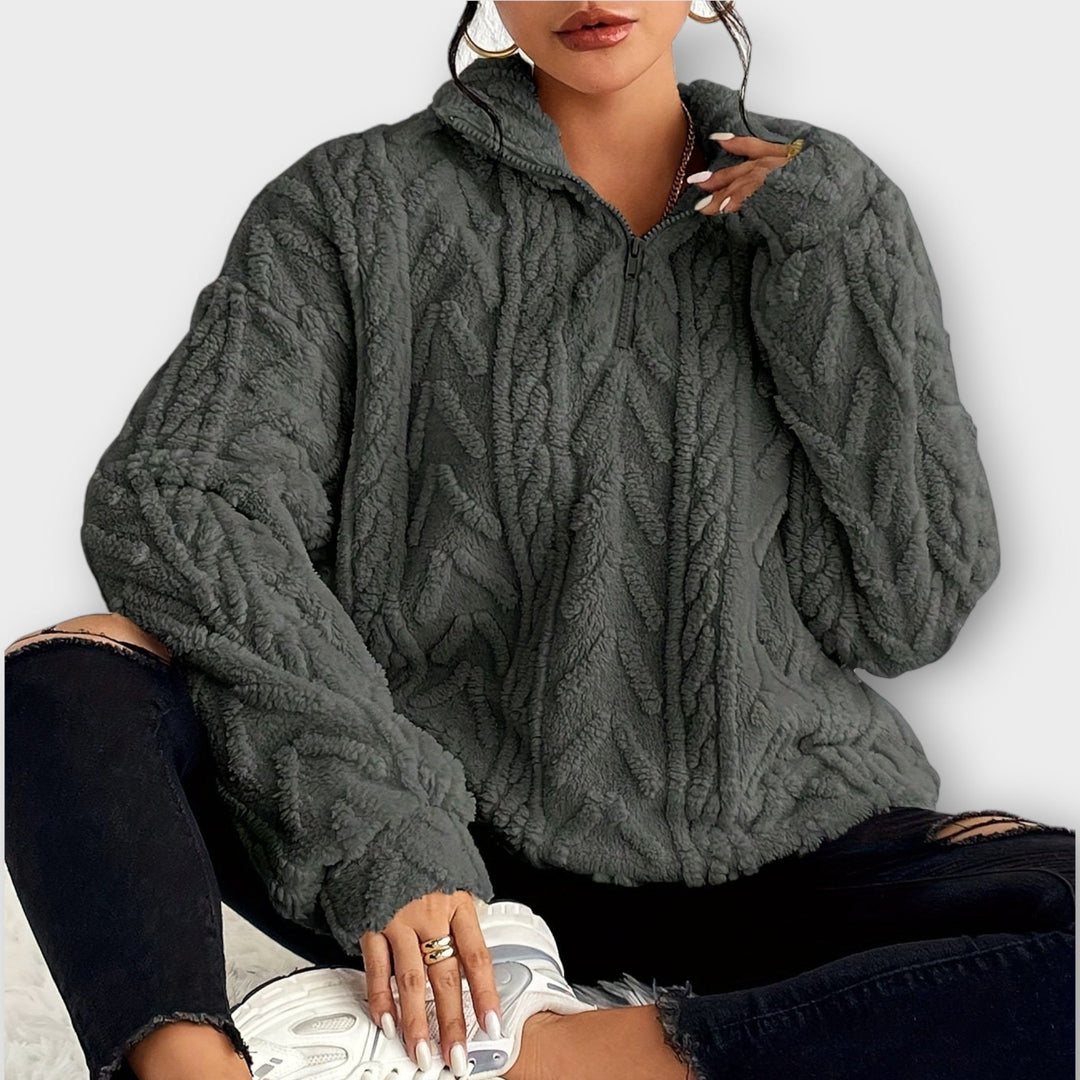 Fiona | Braided Zip-Up Pullover