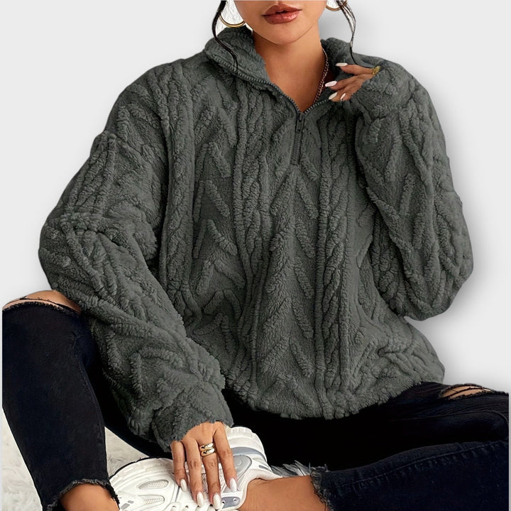 Fiona | Braided Zip-Up Pullover
