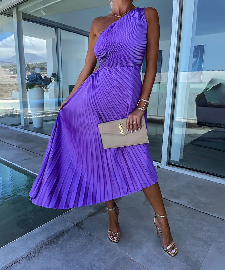 Celeste | Elegant One-Shoulder Midi Dress