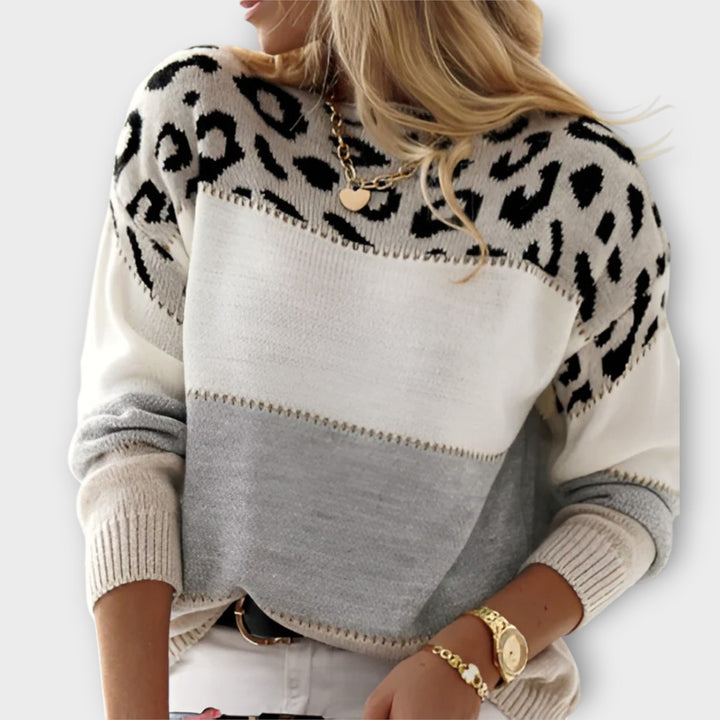 Ivy | Leopard Accent Sweater