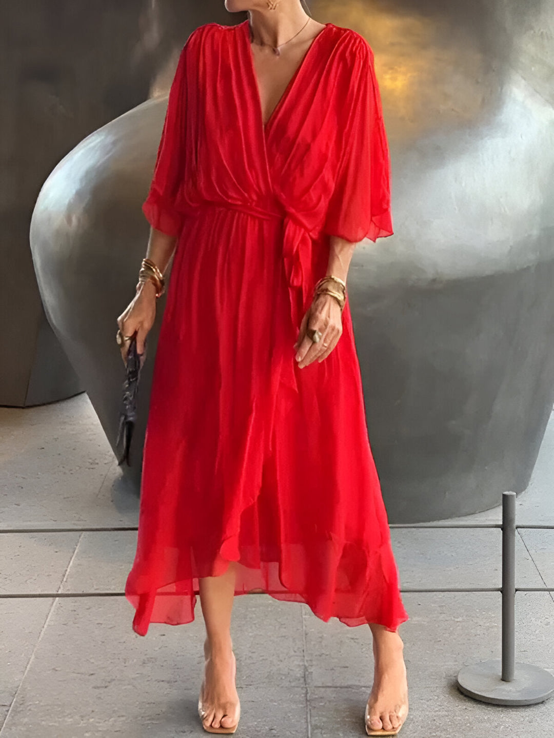 Claire | Tie-Waist Midi Dress
