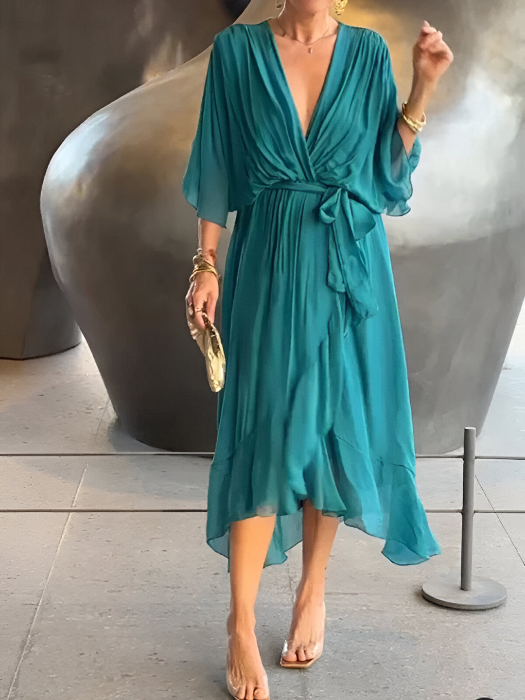 Claire | Tie-Waist Midi Dress